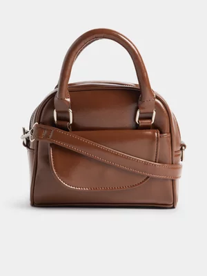 The FIX Women's Brown Pu Mini Bag
