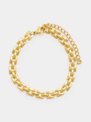 Tempo Jewellery Gold Plated Stainless Steel Classiq Bold Curb Bracelet   