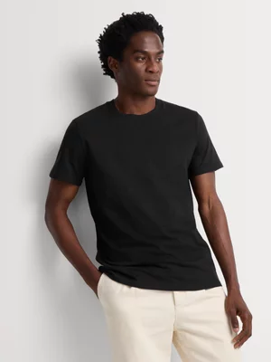 Markham Men's Crewneck Midweight Essential Black T- Shirt 