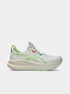 ASICS Womens Gel-Nimbus 28 Cream/Illuminate Green Running Shoes 