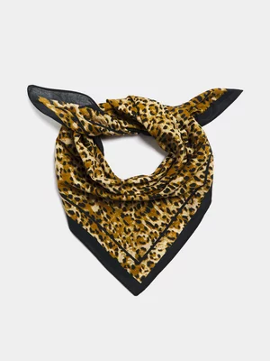 Leopard Cotton Square Scarf 