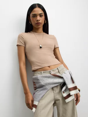 The FIX Women's Latte Crew Neck Top