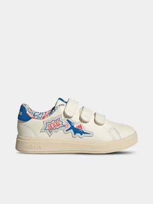 adidas Junior Pre-School Advantage Dino Cream/Blue/Orange Sneakers