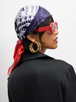 The FIX Unisex Blue Red Fish Printed Scarf