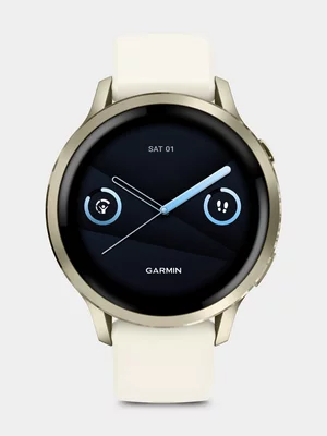 Garmin Venu 4 41mm Lunar Gold/Bone Silicone Band Smartwatch