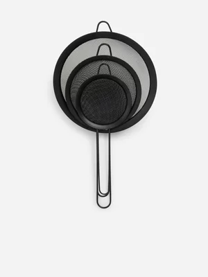 Jet Home Black Mesh Sieve Set