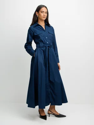 Jet Women’s Navy Plain Poplin Maxi Dress