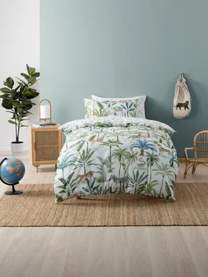 Linen House Kids Jungle Oasis Duvet Cover Set Green