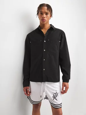 Men's Black ls Studded Shirt
