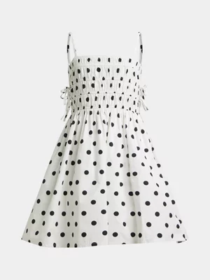 Girls Strappy Poplin Polkadot Dress