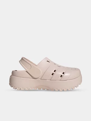 adidas Womens Adilette Platform Clog Cream Sandals 
