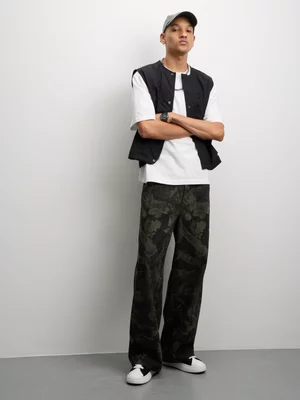 The FIX Men's Camo Print Baggy Jeans