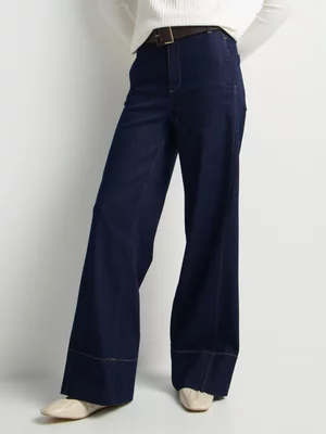 FF Denim Stretch Wide Leg Jeans