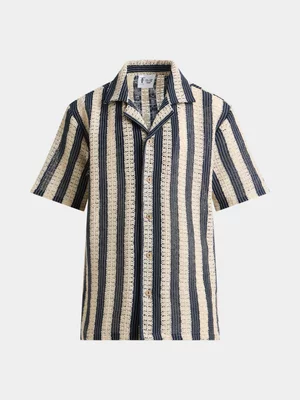 Boys Stripe Crochet Shirt