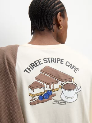 adidas Originals Men's Stripe Cafe Print T-shirt