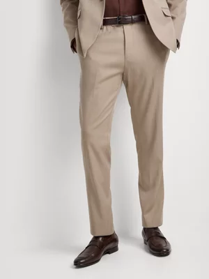 Markham Men's Slim Fit Textured Stone Trouser