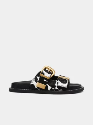 Women's Steve Madden Black/White ARCH-C Sandals