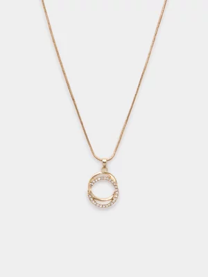 Double Crystal Pendant Necklace