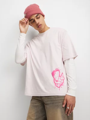 The FIX Men's Pink Rabbit Graphic Top