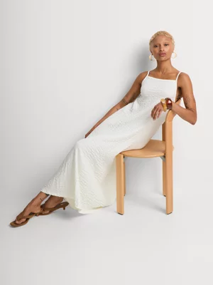 Textured Square Neck Sundress 