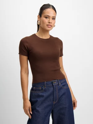 Exact Women's Brown Knit Top