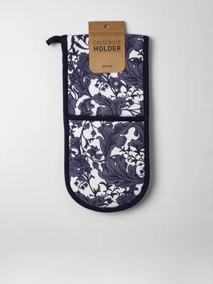 Blockprint Floral Cassorole Holder Blue