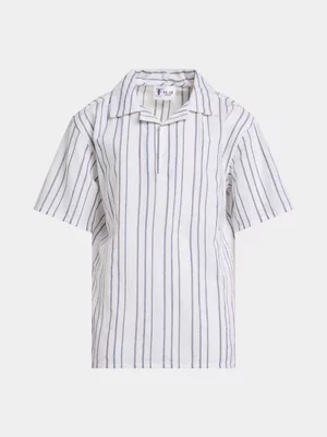 Boys Stripe Half Placket Shirt