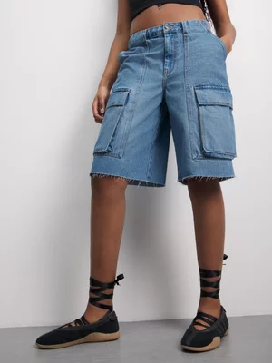 The FIX Women's Light Wash Bermuda Denim Shorts