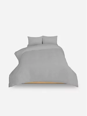 Volpes Polycotton 144TC Grey Duvet Cover Set