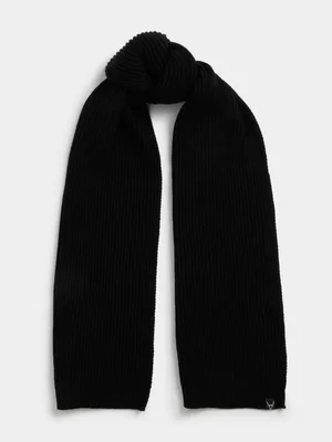 Exact Men's Black Knit Scarf 