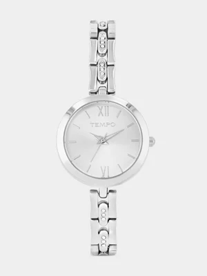 Tempo Silver Plated Silver Tone Dial Bracelet Watch 