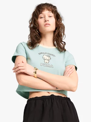 Puma x HELLO KITTY AND FRIENDS Women's Green Cropped T-Shirt