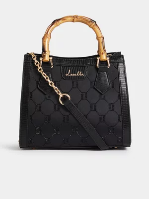 Luella Diamante Design Bamboo Handle Mini Tote