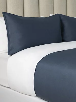 Everynight Reversible Cotton Duvet Cover Set Blue/White