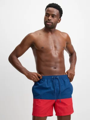 TS Mens Colourblock Navy/Red Volley Shorts