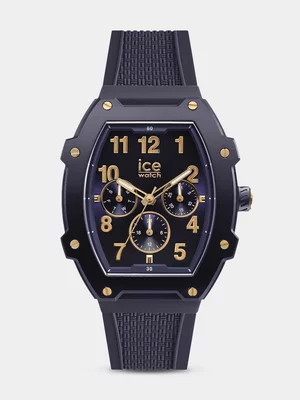 Ice Boliday Gold Blue Plastic Silicone Watch