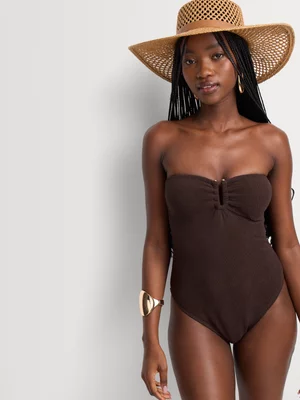 Plain Boobtube One Piece Swimwear