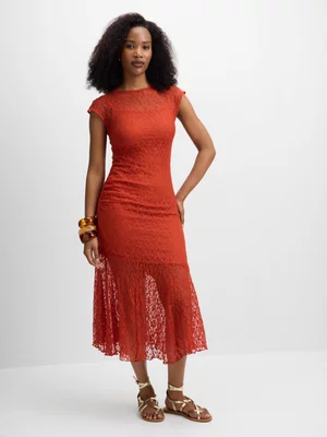 Exact Women's Rust Lace Dress
