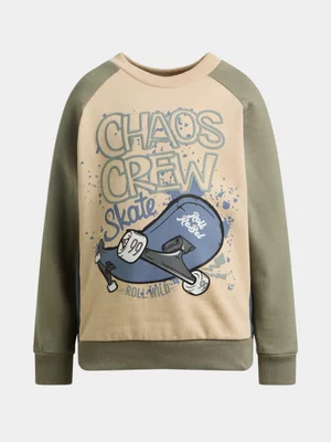 Exact Older Boy's Natural & Fatigue Graphic Sweat Top 