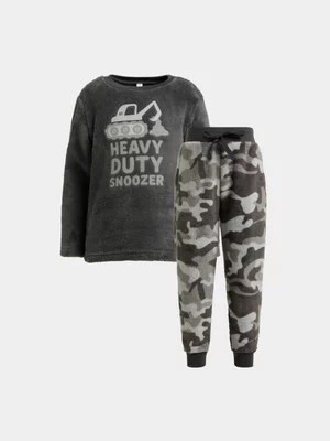 Exact Older Boy's Grey Camo Print Sleepwear Set
