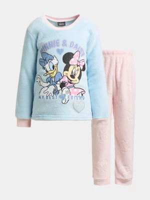 Jet Younger Girls 2 Pack Blue And Pink Minnie And Daisy Coral Pyjama Set