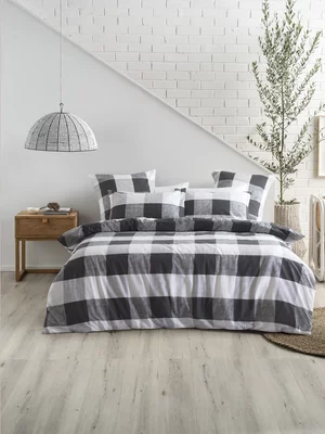 Linen House Alec Duvet Cover Set Carbon