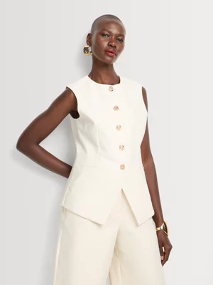 Luella Longerline Linen-like Waistcoat