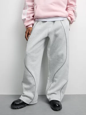 The FIX Men's Grey Wide Leg Fleece Jogger