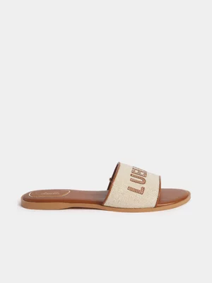 Luella Textured Flat Slip In Sandals