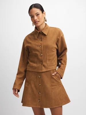 Jet Women's Tan Suede Mini Skirt