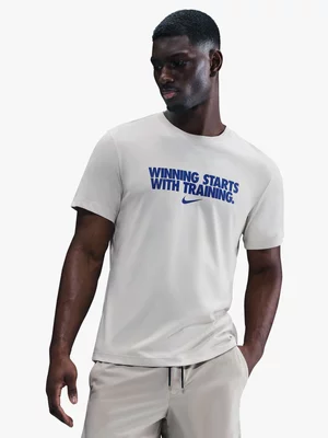 Nike Mens Dri-Fit Winning Graphic Light Bone/Blue Tee