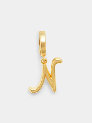 14ct Gold Plated Initial N Charm