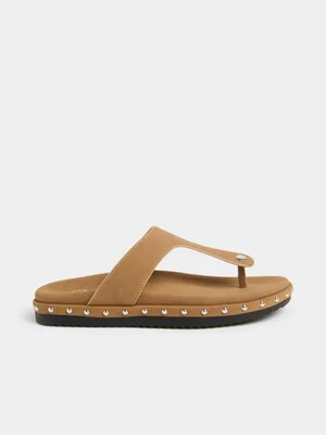 Stud Moulded Thong Sandals