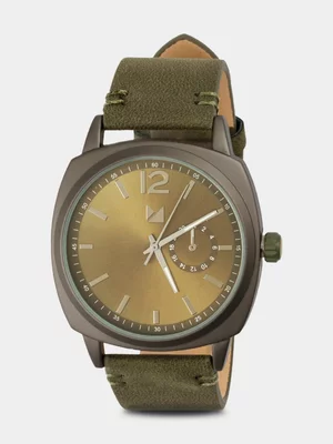 Markham Men's Classic Square Green Watch